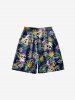Skulls Coconut Tree Leaf Flower Print Plus Size Matching Hawaii Beach Outfit For Family -  