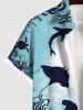 Chemise Boutonnée Peinture Eclaboussée Requin de Mer Imprimés de Grande Taille avec Poche - Multi-A M