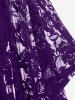 Plus Size Floral Lace Panel Crossover Ruched Cinched Butterfly Sleeves 2 In 1 Top -  