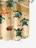 Kid's Sea Creatures Turtle Starfish Shell Beach Print Buttons Pocket Hawaii Shirt -  