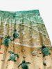 Kid's Sea Creatures Turtle Starfish Shell Beach Print Hawaii Beach Shorts -  