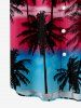 Kid's Coconut Tree Colorblock Cloud Birds Print Buttons Pocket Hawaii Shirt -  