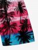 Kid's Coconut Tree Colorblock Cloud Birds Print Pocket Hawaii Beach Shorts -  