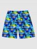 Men's Coconut Tree Sea Sun Print Hawaii Beach Shorts -  
