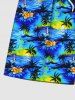 Men's Coconut Tree Sea Sun Print Hawaii Beach Shorts -  