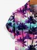 Kid's Ombre Galaxy Coconut Tree Print Hawaii Button Pocket Shirt -  