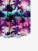 Kid's Ombre Galaxy Coconut Tree Print Hawaii Button Pocket Shirt -  