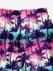 Kid's Ombre Aurora Galaxy Coconut Tree Print Hawaii Beach Shorts -  