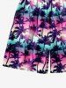 Kid's Ombre Aurora Galaxy Coconut Tree Print Hawaii Beach Shorts -  