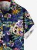 Kid's Skulls Coconut Tree Leaf Floral Print Hawaii Button Pocket Shirt -  