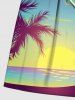 Plus Size Coconut Tree Sunset Sea Print Hawaii Beach Shorts -  