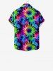Kid's Colorful Spiral Tie Dye Floral Print Hawaii Button Pocket Shirt -  