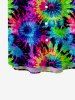 Kid's Colorful Spiral Tie Dye Floral Print Hawaii Button Pocket Shirt -  