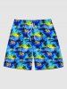 Coconut Tree Floral Sea Sun Print Plus Size Matching Hawaii Beach Outfit For Couples -  