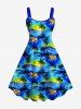 Coconut Tree Floral Sea Sun Print Plus Size Matching Hawaii Beach Outfit For Couples -  