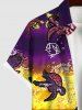 Plus Size Turtle Fish Seaweed Colorblock Print Sea Creatures Hawaii Shirt For Men -  