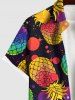 Chemise Hawaiienne Imprimé Ananas à Peinture Éclaboussée Grande Taille avec Poche en Boutons pour Homme - Multi-A 4XL