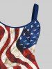 Plus Size American Flag Eagle Watercolor Print Tank Dress -  
