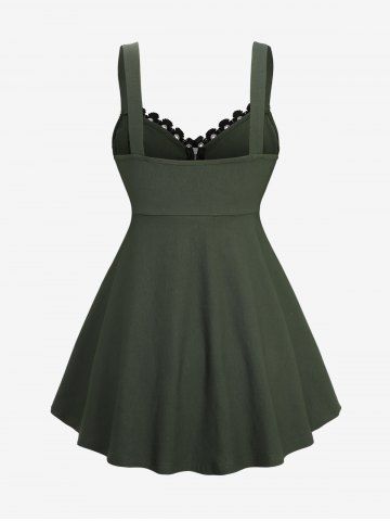 Plus Size Zipper Grommet Trim Hook and Eye Solid Backless Tank Top