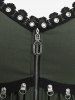 Plus Size Zipper Grommet Trim Hook and Eye Solid Backless Tank Top -  