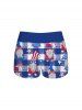 Maillot de Bain Tankini Drapeau Américain Etoile Imprimée à Carreaux à Bretelle Ajustable - Bleu clair 6X
