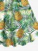 Plus Size Pineapple Coconut Tree Leaf Print Hawaii Tank Dress -  