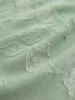 Plus Size Cold Shoulder Floral Leaf Applique O-Ring Zipper Chain Blouse -  
