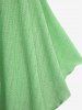 Plus Size Glitter Sparkling Butterfly Chain Decor Knotted Bust Pointelle Solid Backless Handkerchief Tank Top -  
