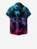 Kid's Ombre Coconut Tree Palm Leaf Print Buttons Pocket Hawaii Shirt -  