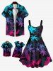 Kid's Ombre Coconut Tree Palm Leaf Print Buttons Pocket Hawaii Shirt -  
