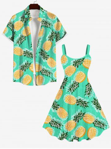 green emerald velvet dress Hawaii Mermaid Dress Pineapple Mix Polynesian Plumeria Green Version L
