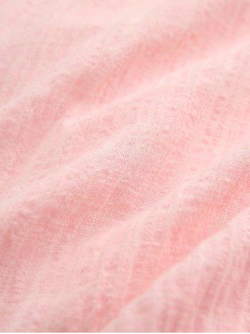 Fashion Ombre Peach Blossom Print Plunging Bowknot Tied Beach Cover Up Solid Boyleg 3 Pieces Tankini Swimsuit