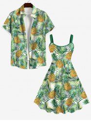 Costume de Plage Grande Taille Imprimé à Feuilles D'ananas - Vert 