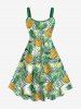 Costume de Plage Grande Taille Imprimé à Feuilles D'ananas - Vert 