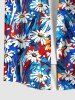 Daisy Flower Oil Painting Print Plus Size Matching Hawaii Beach Outfit For Couples -  