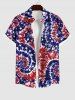 American Flag Spiral Tie Dye Print Plus Size Matching Hawaii Beach Outfit For Couples -  