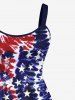 American Flag Spiral Tie Dye Print Plus Size Matching Hawaii Beach Outfit For Couples -  