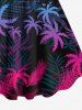 Ombre Coconut Tree Palm Leaf Print Plus Size Matching Hawaii Beach Outfit For Family -  