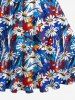 Plus Size Daisy Flower Oil Painting Print Hawaii 1950s Vintage Dress -  
