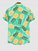 Plus Size Pineapple Fruit Print Hawaii Button Pocket Shirt For Men -  