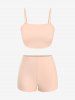 Maillot de Bain Tankini Feuille de Palmier et Cocotier Imprimés 3 Pièces - orange clair 3X | US 22-24