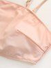 Maillot de Bain Tankini Feuille de Palmier et Cocotier Imprimés 3 Pièces - orange clair 3X | US 22-24