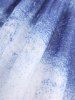 Plus Size Cold Shoulder Splatter Tie Dye Print Heart Buckle Strappy Top -  