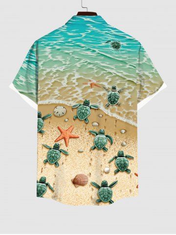 Sea Creatures Turtle Starfish Shell Beach Print Plus Size Matching Hawaii Beach Outfit For Family