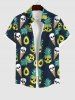 Skull Pineapple Heart Ice Cream Print Dress and Button Shirt Plus Size Matching Hawaii Beach Outfit For Couples -  