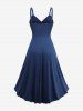 Plus Size Jacquard Cut Flower Chain Decor Ruched Asymmetric High Low Dress -  