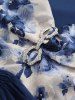 Plus Size Jacquard Cut Flower Chain Decor Ruched Asymmetric High Low Dress -  