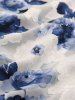 Plus Size Jacquard Cut Flower Chain Decor Ruched Asymmetric High Low Dress -  