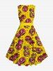Plus Size Pineapple Print Hawaii 1950s Vintage Dress -  
