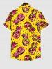 Plus Size Pineapple Print Hawaii Pocket Buttons Shirt For Men -  